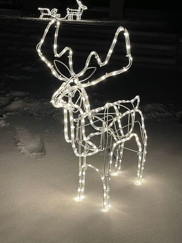 RENIFER ŚWIECĄCY LED DUŻY Z RUCHOMĄ GŁOWĄ BIAŁY CIEPŁY IP44 ZEWNĘTRZNY na Arena.pl