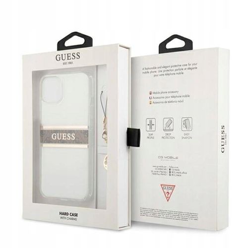 Etui do iPhone 13 Mini Guess 4G Stripe Brown Case na Arena.pl