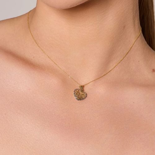 ażurowy wisiorek serce z białego i żółtego złota 333 na Arena.pl