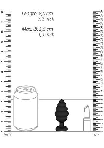 large ribbed diamond heart plug - black na Arena.pl