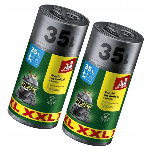 WORKI NA ŚMIECI 35L JAN NIEZBĘDNY MAGNUM FLEX & STRONG 60SZT Z TAŚMĄ MOCNE na Arena.pl
