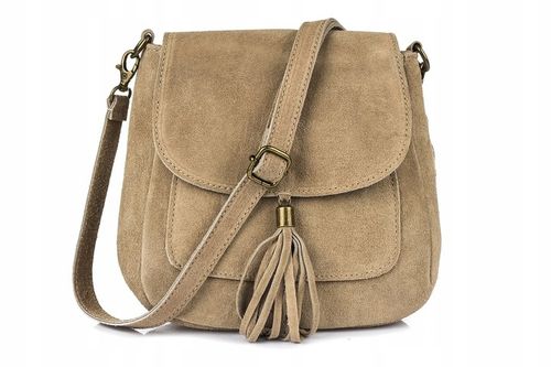 Torebka skórzana Damska Zamszowa Listonoszka retro na Arena.pl