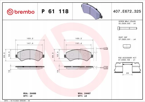 KLOCKI HAM PEUGEOT,CITROEN BOXER BREMBO na Arena.pl