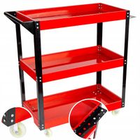 WÓZEK WARSZTATOWY NARZĘDZIOWY SERWISOWY TRZYPÓŁKOWY SZAFKA KOŁA 3 PÓŁKI