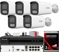 Zestaw Monitoringu 5 Kamer DS-2CD1T47G2H-LIU 4MP Hybrid Light Hikvision 2TB