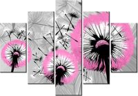 105CM 150CM OBRAZ 5 ELEM DMUCHAWCE DELIKATNYM RÓŻU DRUK