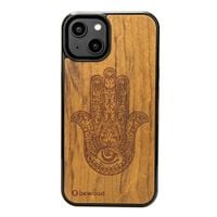 Drewniane Etui Bewood na iPhone 14 HAMSA IMBUIA