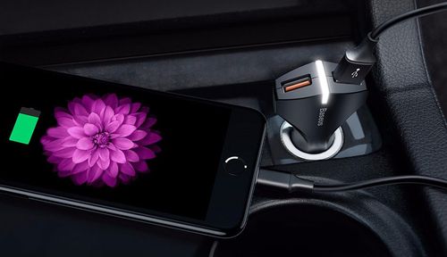 Ładowarka samochodowa BASEUS 2xUSB FAST 3A CZARNA na Arena.pl