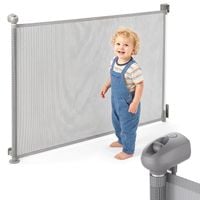 Bramka zabezpieczająca Moby-System zwijana 140 cm szara Auto Lock