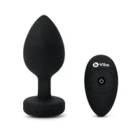 b-vibe jewel plug xxl black - zdalny system wibracyjny, silikon, usb