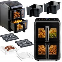FRYTKOWNICA BEZTŁUSZCZOWA DWUKOMOROWA PIONOWA 11,6l AIR FRYER BERDSEN 3000W