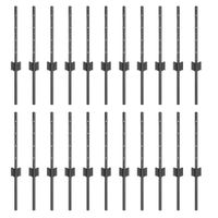 Słupki ogrodzeniowe 22 pcs Szary 80 cm Stal