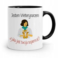 Kubek Czarny Dla Weterynarza Jestem Weterynarzem Z Nadrukiem Ze Zdjęciem