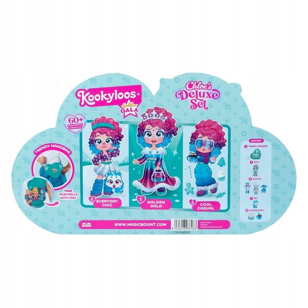 KOOKYLOOS GOLDEN GALA CHLOE'S DELUXE SET LALKA LALECZKA TOREBKA PREZENT zdjęcie 9