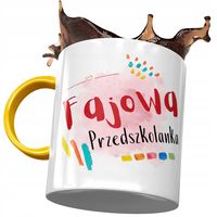Kubek Żółty Dla Przedszkolanki Fajowa Prezent Z Nadrukiem Ze Zdjęciem