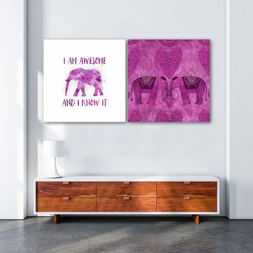 Deco Panel, Słonie, abstrakcja 80x80 na Arena.pl