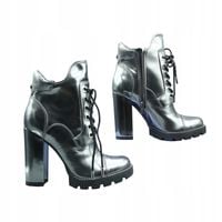 GUESS Roxey Combat Bootie, botki z srebrną podeszwą R.38