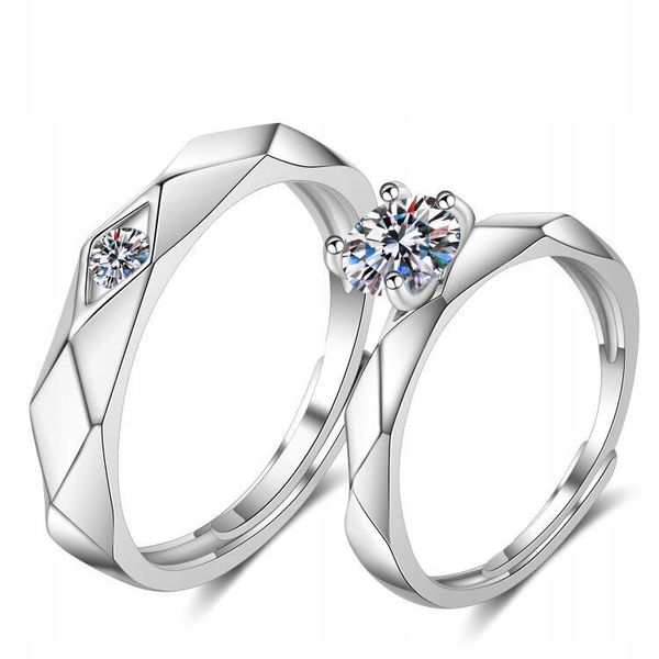 Srebrne OBRĄCZKI ŚLUBNE STAL PARA Regulowane r.UNI zdjęcie 1