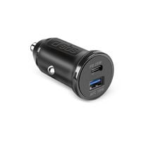 ładowarka samochodowa power delivery usb-a usb-c 25w - czarna