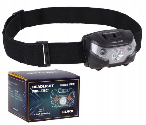 LATARKA CZOŁOWA CZOŁÓWKA MIL-TEC 200 lumenów LED BIAŁA CZERWONA CREE XPE na Arena.pl