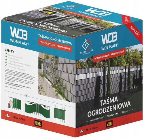 TAŚMA OGRODZENIOWA PREMIUM ANTRACYTOWA 19cmx26m OSŁONA OGRODZENIE PANELOWE na Arena.pl