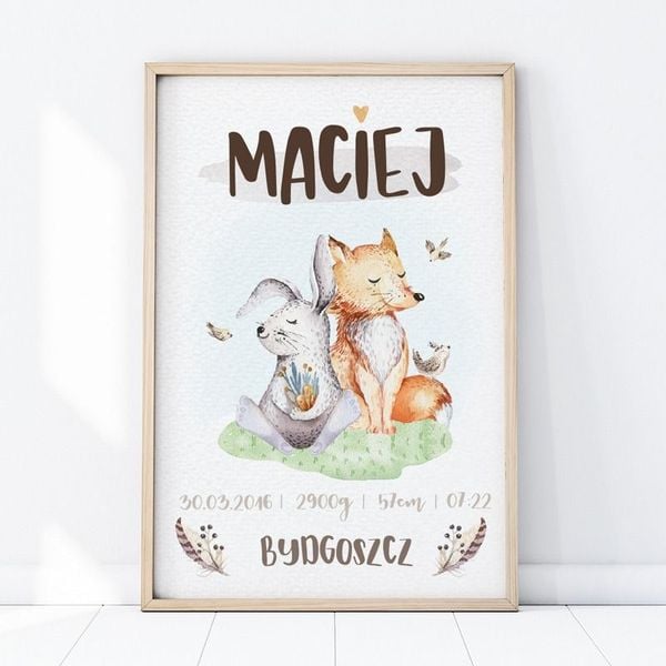 Plakat Metryczka P117- rozmiar plakatu A3 (29,7 cm x 42 cm) zdjęcie 1