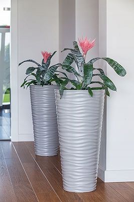 Doniczka okrągła Sahara Dunes Slim 40 | Antracyt na Arena.pl