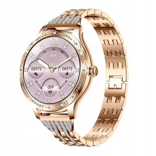 SREBRNY ZEGAREK SMARTWATCH DAMSKI ROZMOWY CIŚNIENIOMIERZ PULSOMETR KROKI PL na Arena.pl