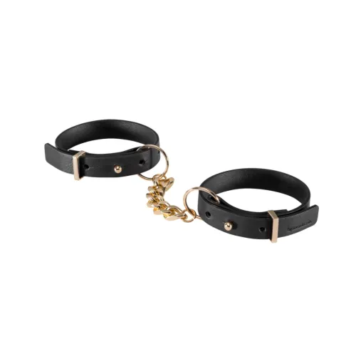 bijoux indiscrets maze thin handcuffs black - stylowe kajdanki z eko-skory na Arena.pl