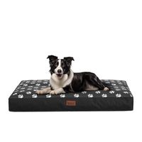 Legowisko materac dla psa prostokątny wodoodporny 70x50cm, czarny w pieski
