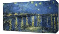 Obraz 50x30cm Gwiaździsta Noc nad Rodanem, Van Gogh Vintage