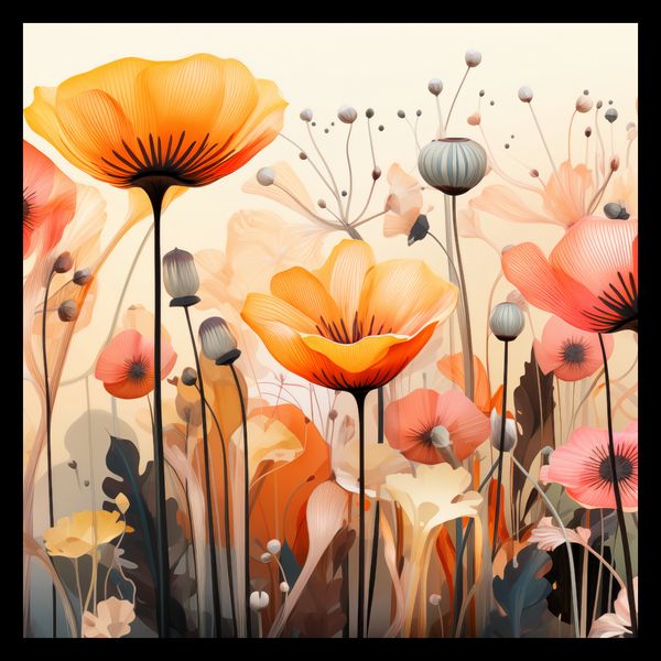 Plakat 40x40cm Taneczne Maki zdjęcie 2