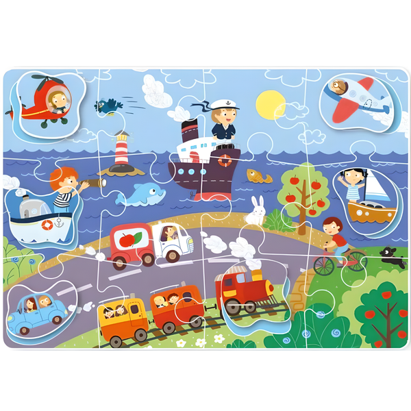 Puzzle Dodo Sorter Transport 18 El. Dla Dzieci Edukacyjne 300158 zdjęcie 2