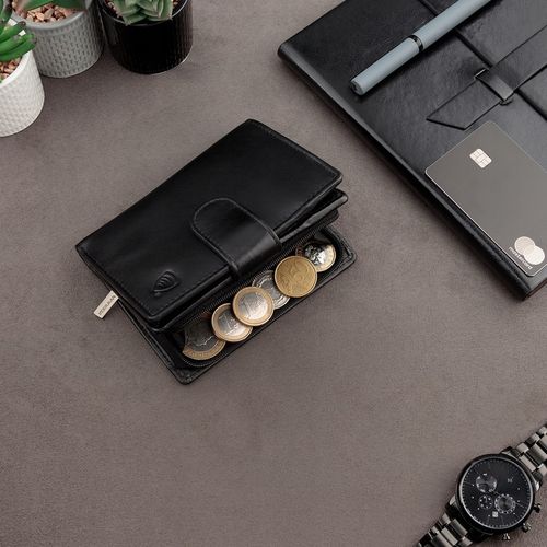 PIONOWY PORTFEL Męski Skórzany OCHRONA RFID Kieszeń Bilon Zamek / na Arena.pl