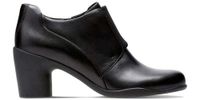 Clarks Botki damskie - Un Rosa Zip, słupek - rozmiar 40 - czarne, skórzane