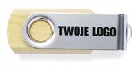 NADRUK UV PENDRIVE drewniany reklamowy LOGO FIRMY NAPIS Pamięć USB 8GB 5szt