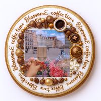 CIASTKO LUKROWANE BLOSSOME CAFE WINE ROZ.M KOŁO RĘCZNIE ROBIONE