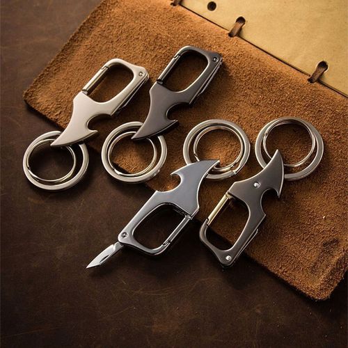 Karabińczyk do kluczy Breloczek Mini Nożyk EDC Otwieracz do butelek 2 kółka na Arena.pl