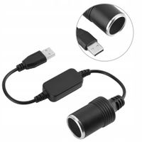 Konwerter USB do gniazda zapalniczki 12V czarny