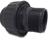 Profec Śrubunek przejściowy PVC-U 63 mm x 2" KW x GZ 10bar szary