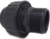 Profec Śrubunek przejściowy PVC-U 63 mm x 2" KW x GZ 10bar szary