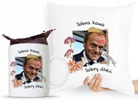 Zestaw Poduszka + Kubek Po Platforma Donald Tusk Z Nadrukiem Ze Zdjęciem