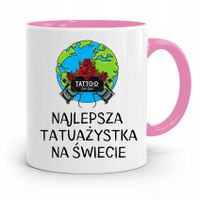 Dla Tatuażystki Tatuażysty Kubek Różowy Na Prezent Z Nadrukiem Ze Zdjęciem