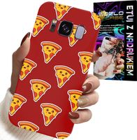 ETUI DO SAMSUNG GALAXY S8 - WZÓR Z WESOŁĄ PIZZĄ NA CZERWONYM TLE