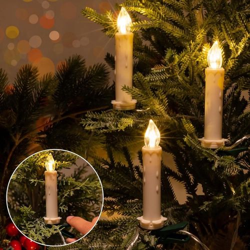 LAMPKI CHOINKOWE ŚWIECE ŚWIECZKI LED 40SZT WEWNĄTRZ/ZEWNĄTRZ - PILOT TIMER na Arena.pl