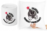 Zestaw Poduszka + Skarbonka Imprezowicza Prezent Z Nadrukiem Ze Zdjęciem