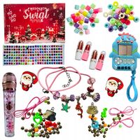 D1 KALENDARZ ADWENTOWY DLA DZIEWCZYNEK DZIECI Z BIŻUTERIĄ GRA DIY KORALIKI