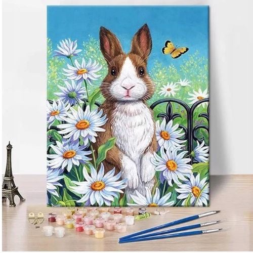 Malowanie po numerach z farbami królik 40x50cm na Arena.pl