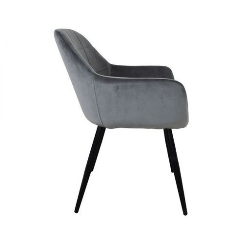 18153 Antracytowy komplet welurowych krzeseł 2 sztuki nowoczesne na Arena.pl