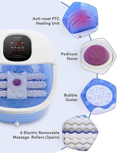 ELEKTRYCZNY MASAŻER DO STÓP WODNY 500W 6 ROLEK 3 TRYBY MASAŻU WIBRACJE zdjęcie 3